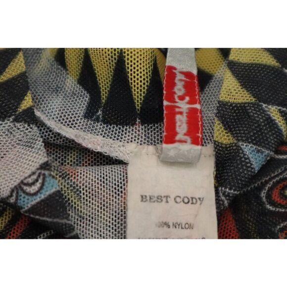 Best Cody 5020 Women's Sz M Multi 90s Vintage Sheer Aztec Print Bodysuit - Picture 5 of 9